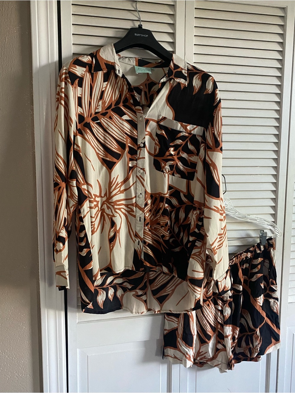 NWOT Rayon Tropical short set